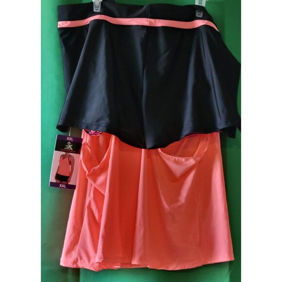 ZeroXposur 4-Way Stretch Solid 2 For Top Swimsuit (Scallop) Sz XXL - Picture 6 of 7